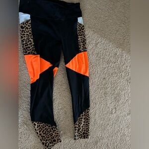 Zumbawear Leopard Print and Orange woman Leggings